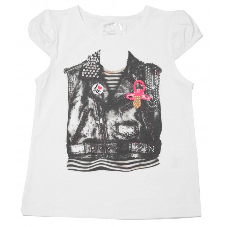 Бебешка тениска за момиче в бяло