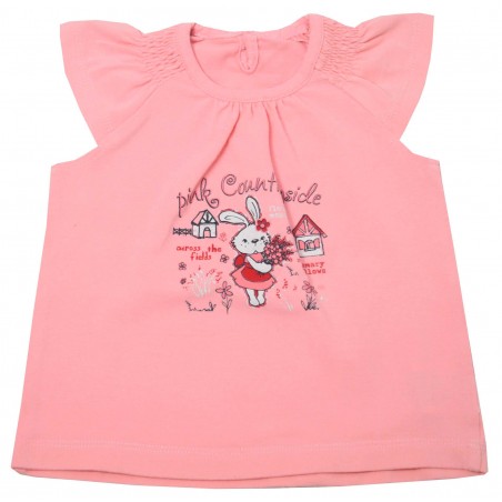 Бебешка тениска за момиче Зайко