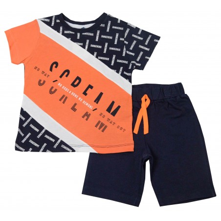 Детски комплект за момче в оранжево