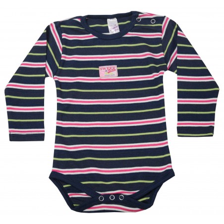 Бебешко боди за момиче в цветно райе