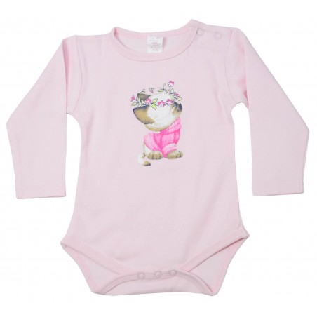 Бебешко боди за момиче в розово Cat