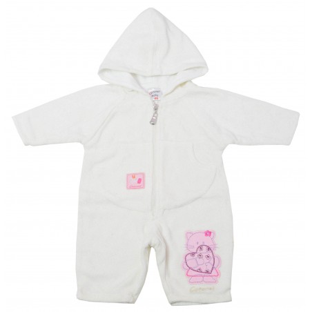 Бебешко боди ромпър за момиче в екрю