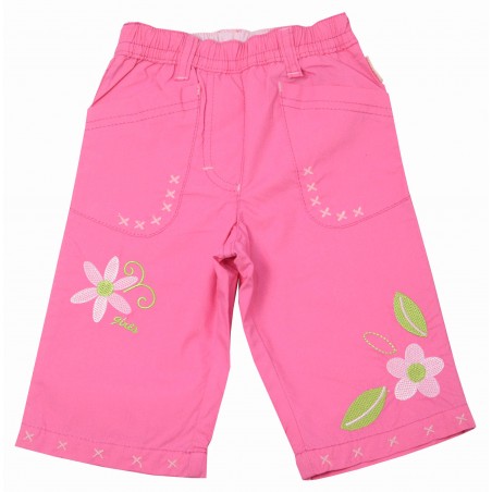 Бебешки панталон за момиче Flower в розово