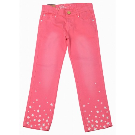 Детски розов панталон за момиче Stars