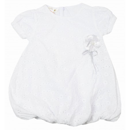 Бебешка рокля в бяло тип балон Flower