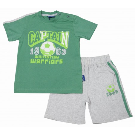 Бебешки летен комплект за момче с тениска и къси панталони