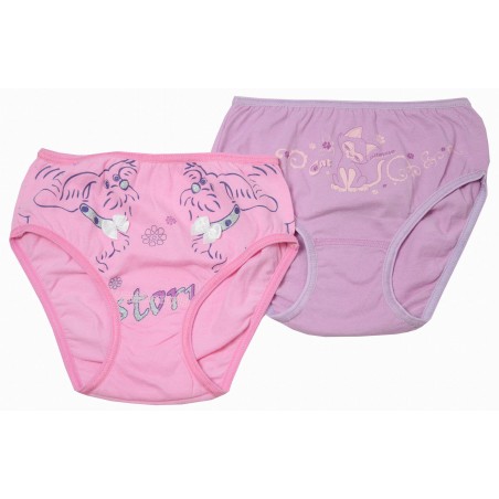 Комплект детски бикини за момиче в розово и лилаво