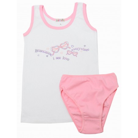 Детски комплект бельо за момиче, 2 части с потник и бикини