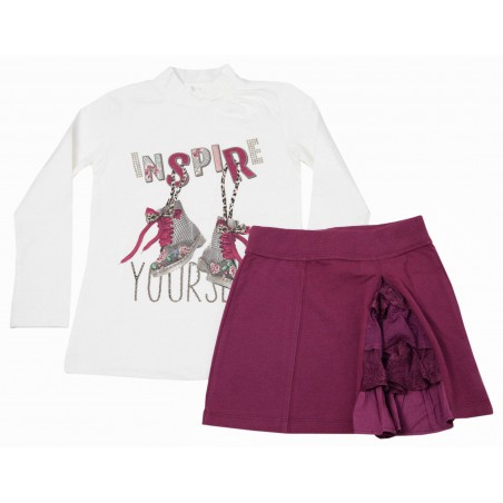 Детски комплект за момиче с блуза и пола