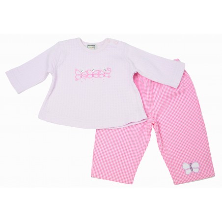 Бебешки комплект за момиче, 2 части в розово