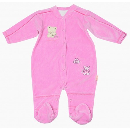 Бебешко плюшено боди за момиче Baby в розово