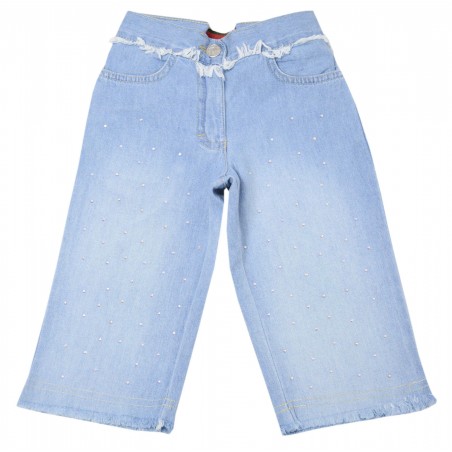 Детски къси дънки за момиче с камъни