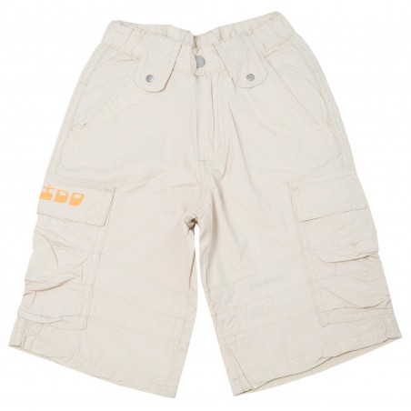 Детски карго бермуди за момче в бежово с дракон