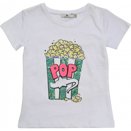 Тениска "POP" в бяло