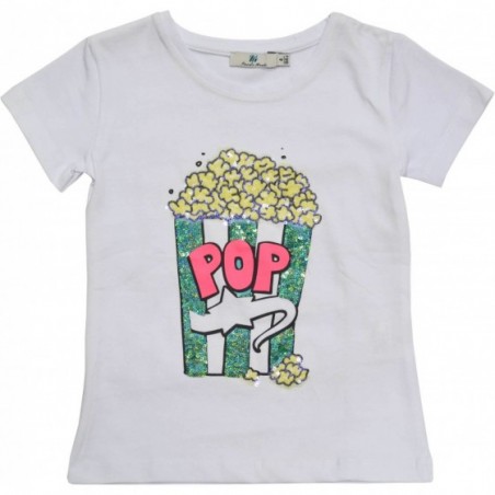 Тениска "POP" в бяло