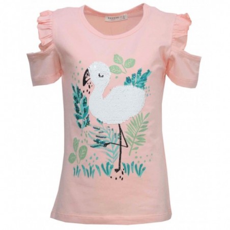 Детска тениска за момиче Flamingo в розово