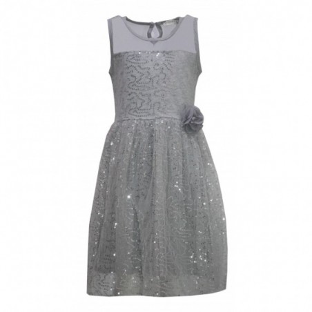 Официална детска рокля в сиво