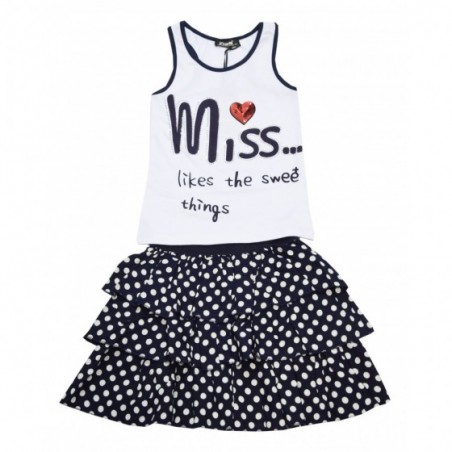 Детски комплект за момиче "Miss" в бяло