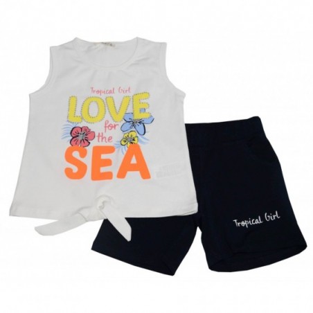 Детски комплект за момиче Sea в екрю