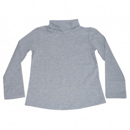 Детско поло за момиче в сиво