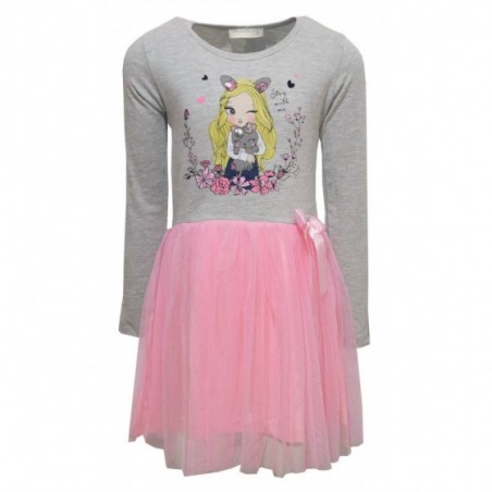 Детска рокля в сиво Stay with me