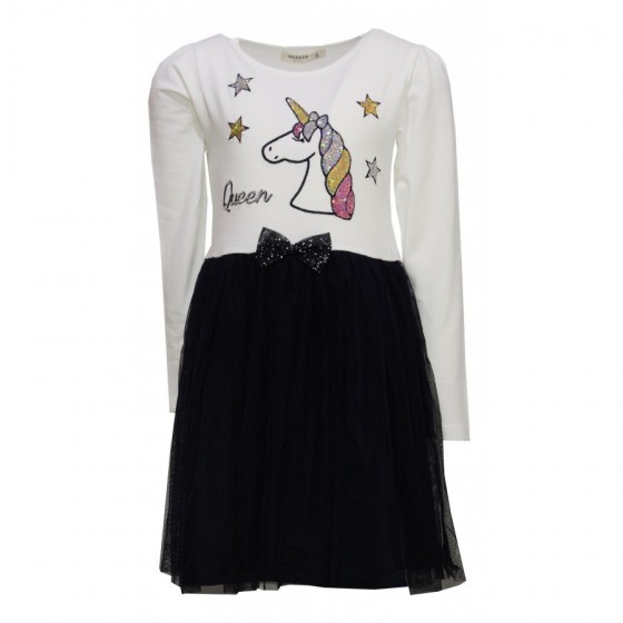 Детска рокля Queen в екрю