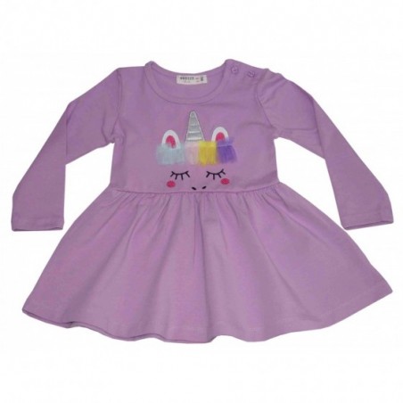 Детска рокля Еднорог в лилаво