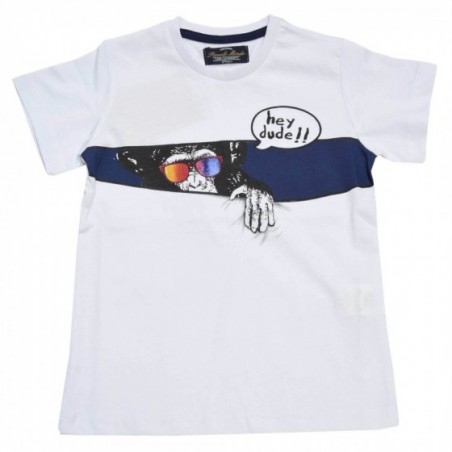 Тениска "Monkey" в бяло