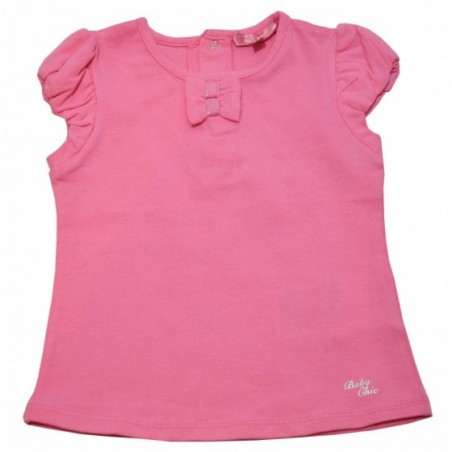 Розова тениска за момиче с панделки Mayoral