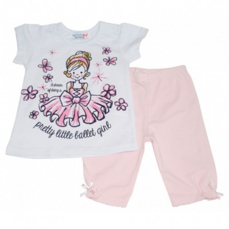 Бебешки комплект за момиче в бяло