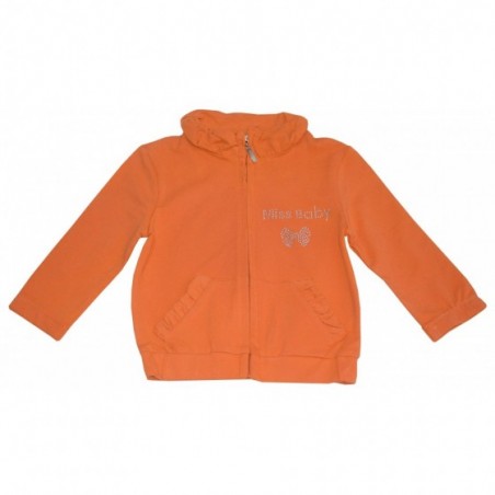 Бебешки суитшърт за момиче Miss baby в оранжево