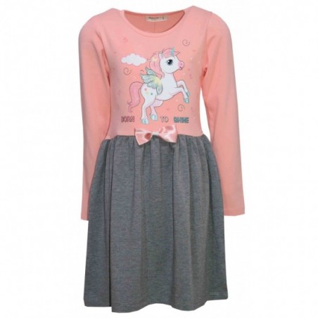 Детска рокля Еднорог в розово