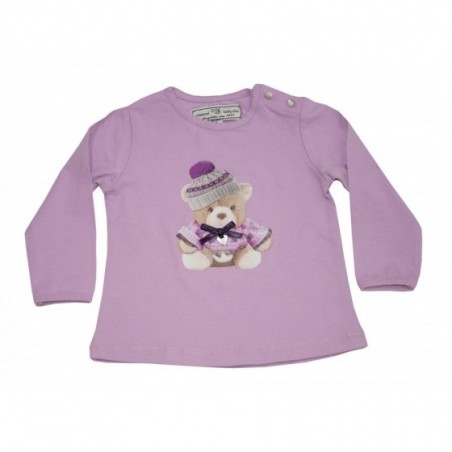 Бебешка блуза за момиче Мечо в лилаво