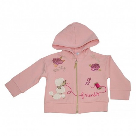 Бебешки суитшърт за момиче в розово