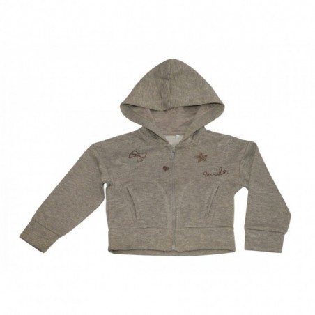 Детски суитшърт за момиче Smile в сиво