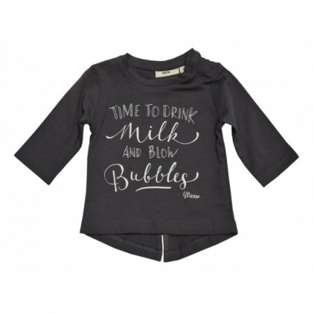 Тъмносива бебешка туника с удължен гръб