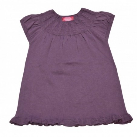 Лилава бебешка туника - фино плетиво