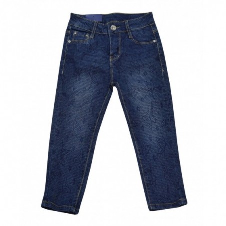 Бебешки дънки за момиче с принт на цветя