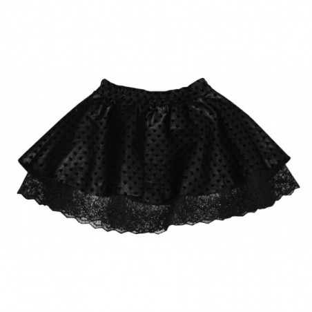 Черна бебешка кожена пола