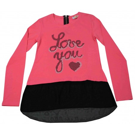 Детска туника за момиче Love you