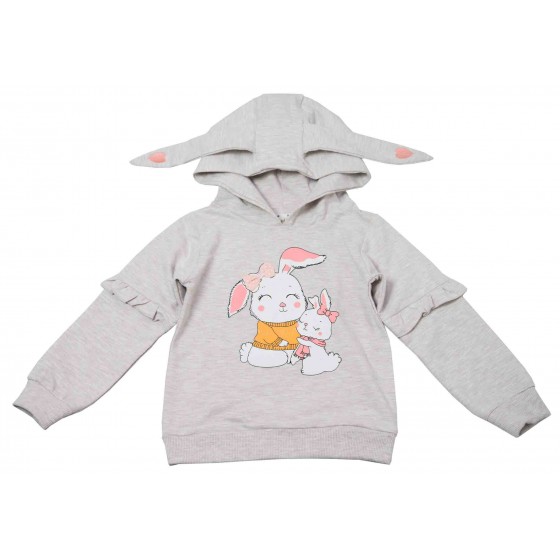 Детско худи за момиче в бежово