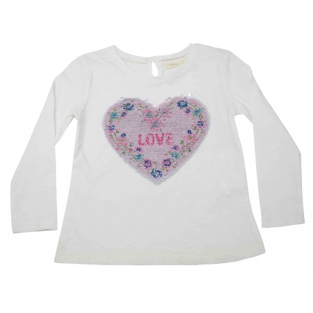 Детска блуза за момиче Love в екрю