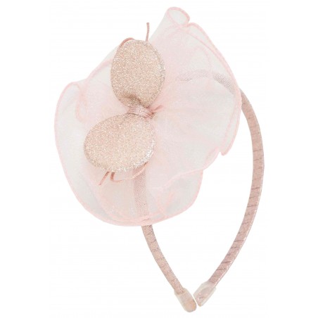Детска диадема с панделка в розово