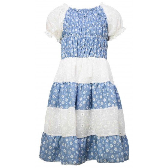Детска рокля Flowers в бяло