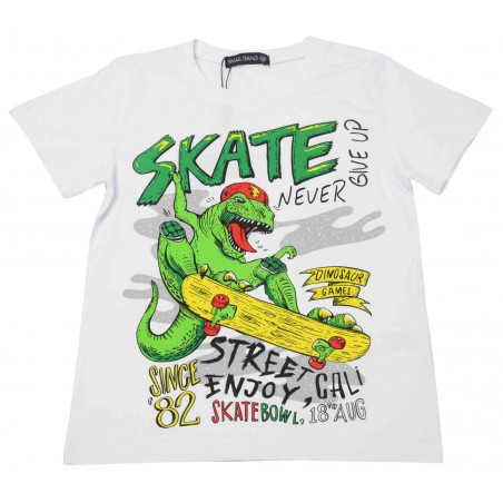Детска тениска за момче Skate в бяло