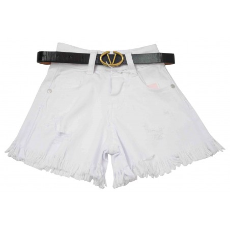 Бебешки къси панталони за момиче в бяло