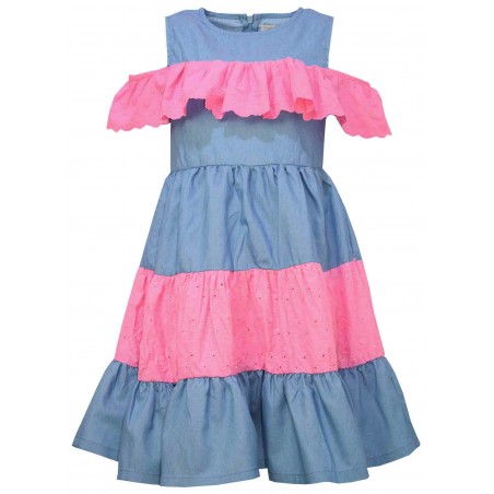 Детска рокля Fashion girl, цикламено