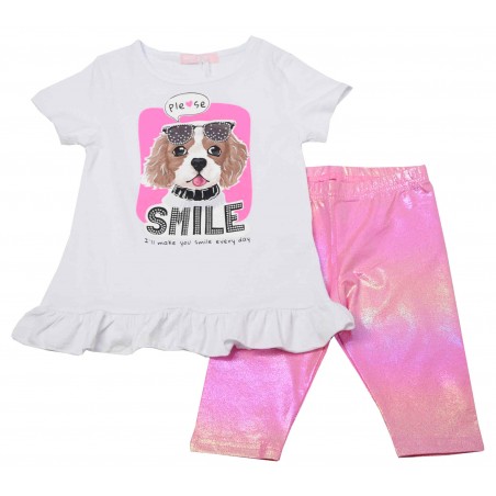 Детски комплект за момиче Smile в бяло