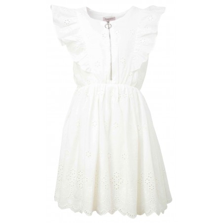 Детска дантелена рокля в бяло