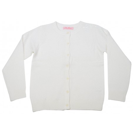 Детска жилетка за момиче в екрю